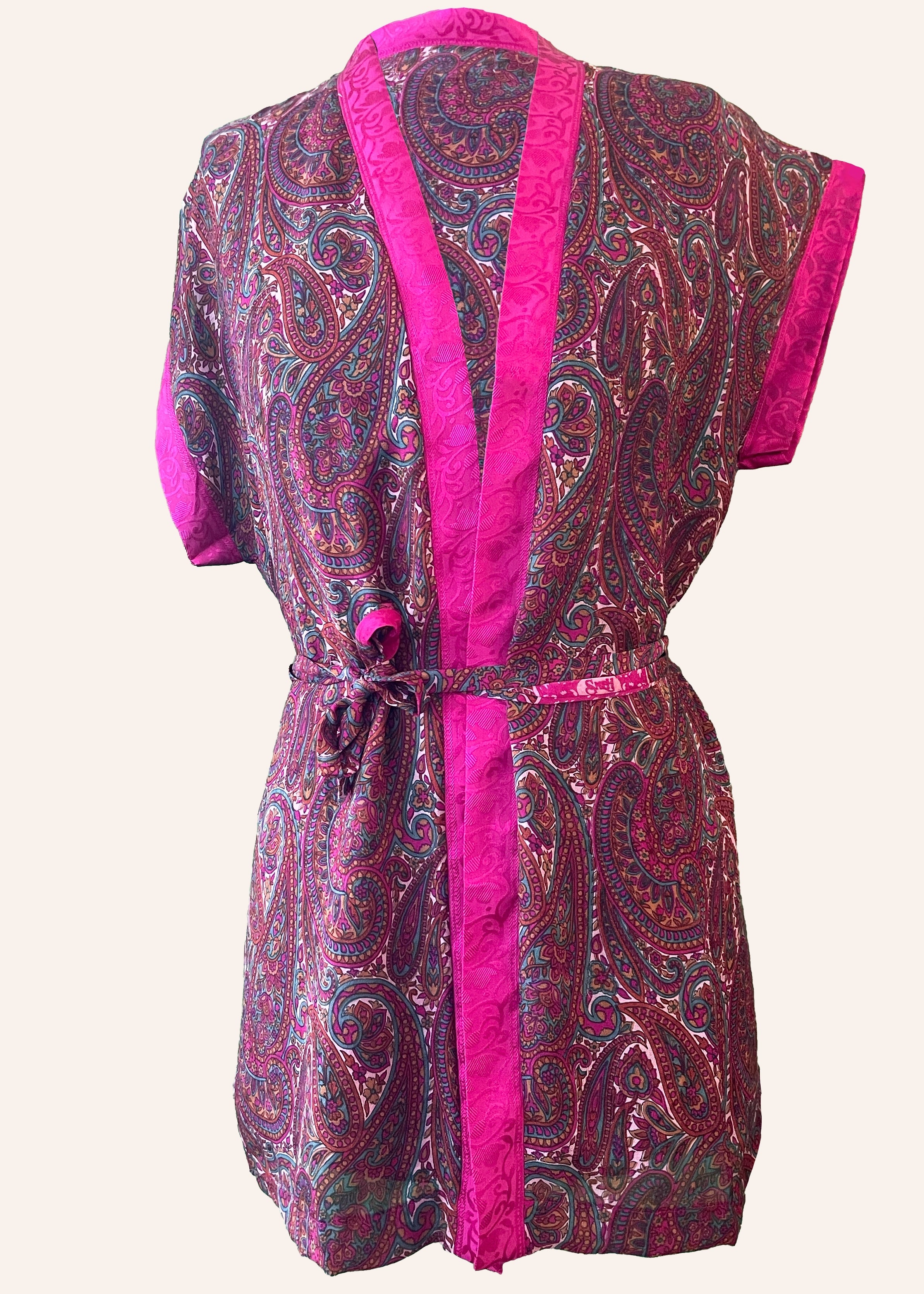 silk wrap shirt top blouse pyjama vintage bohemian repurposed saree sari