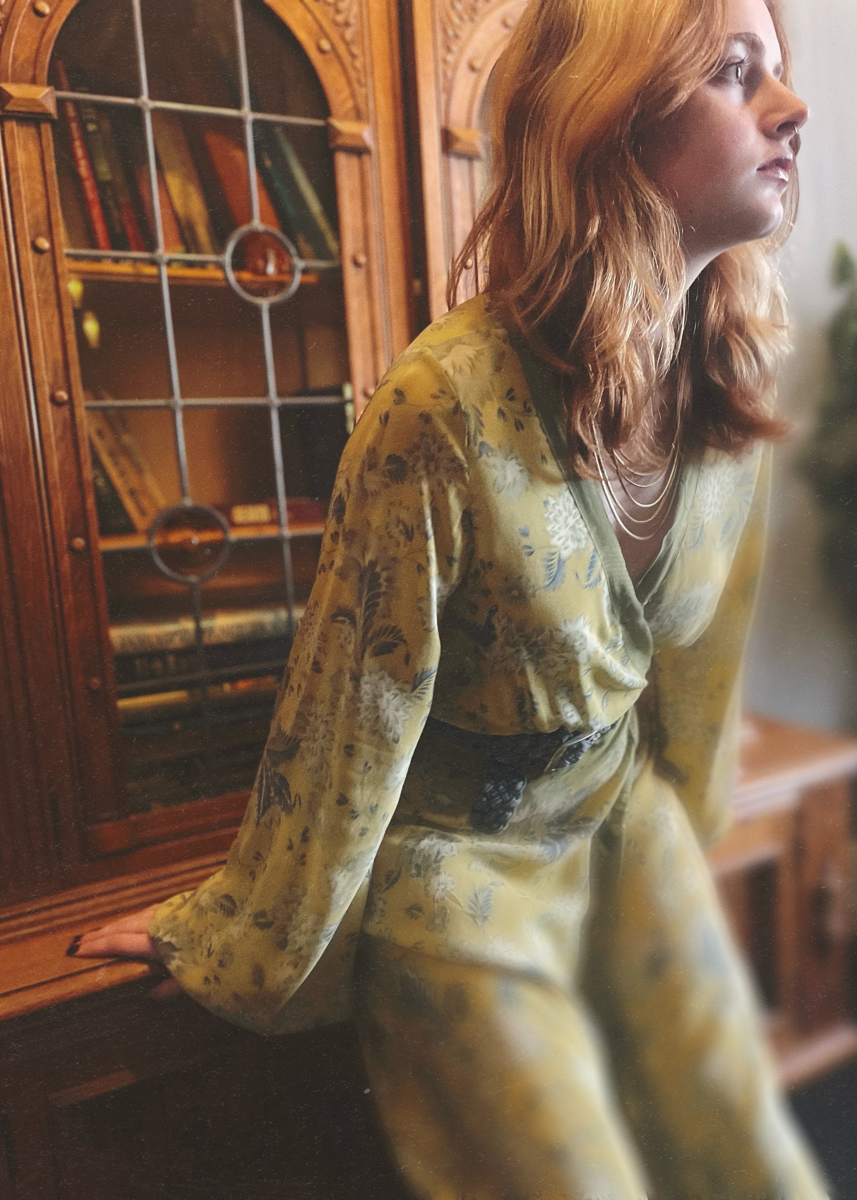 Caladium Silk Wrap Dress ~ Buttercup S