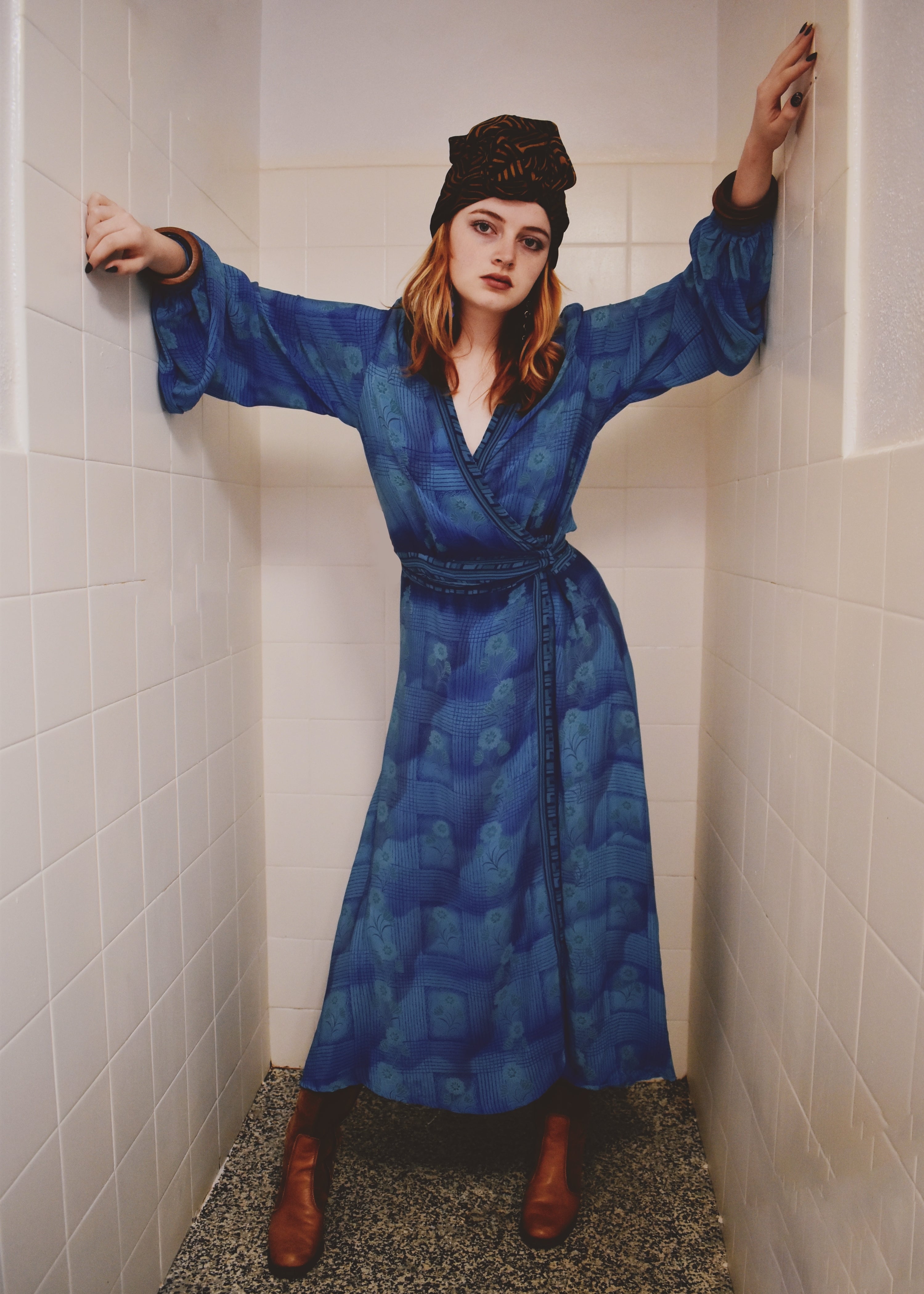 Caladium Wrap Silk Dress ~ Campanula XL