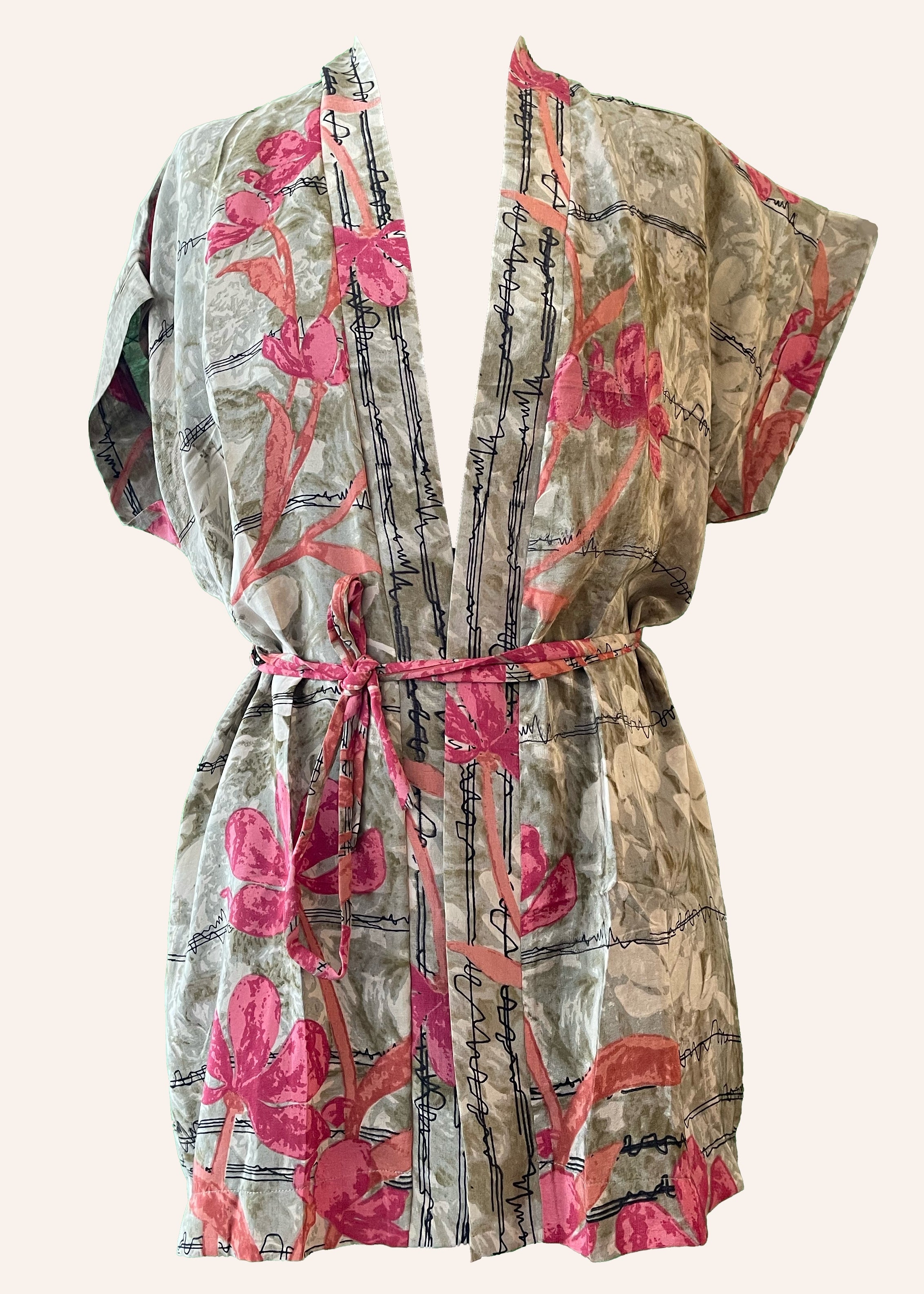 Silk crepe repurposed reclaimed recycled saree sari  vintage boho bohemian women&