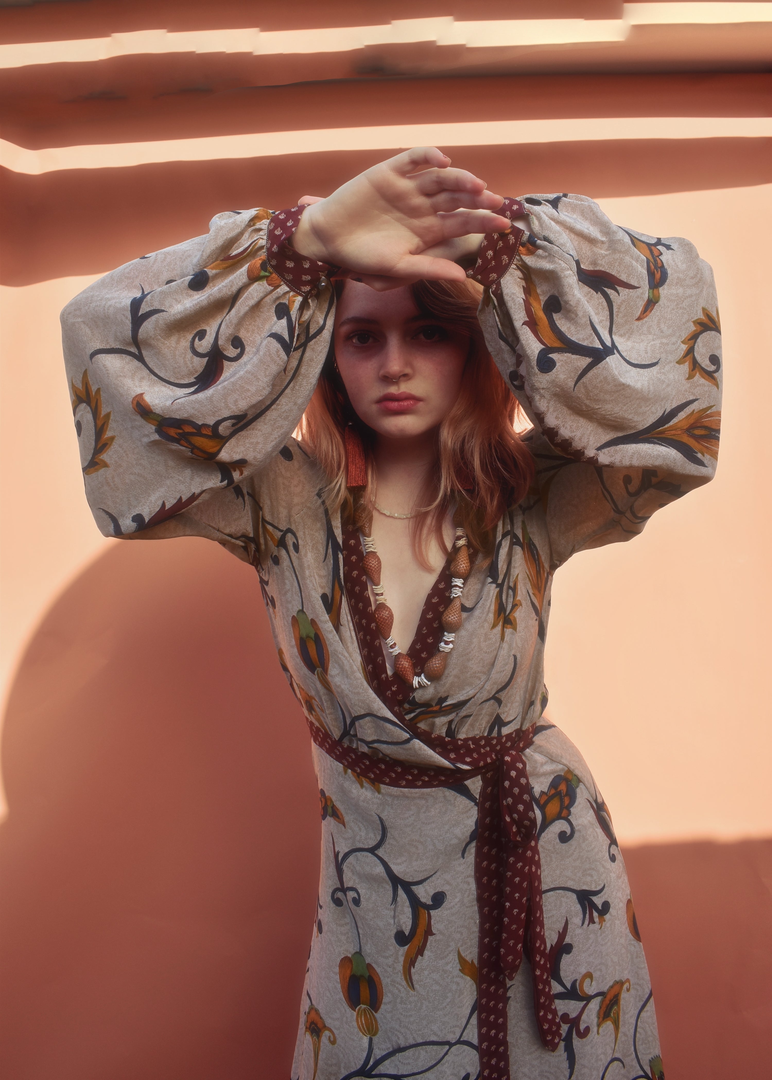 Caladium Wrap Silk Dress ~ Cathay M