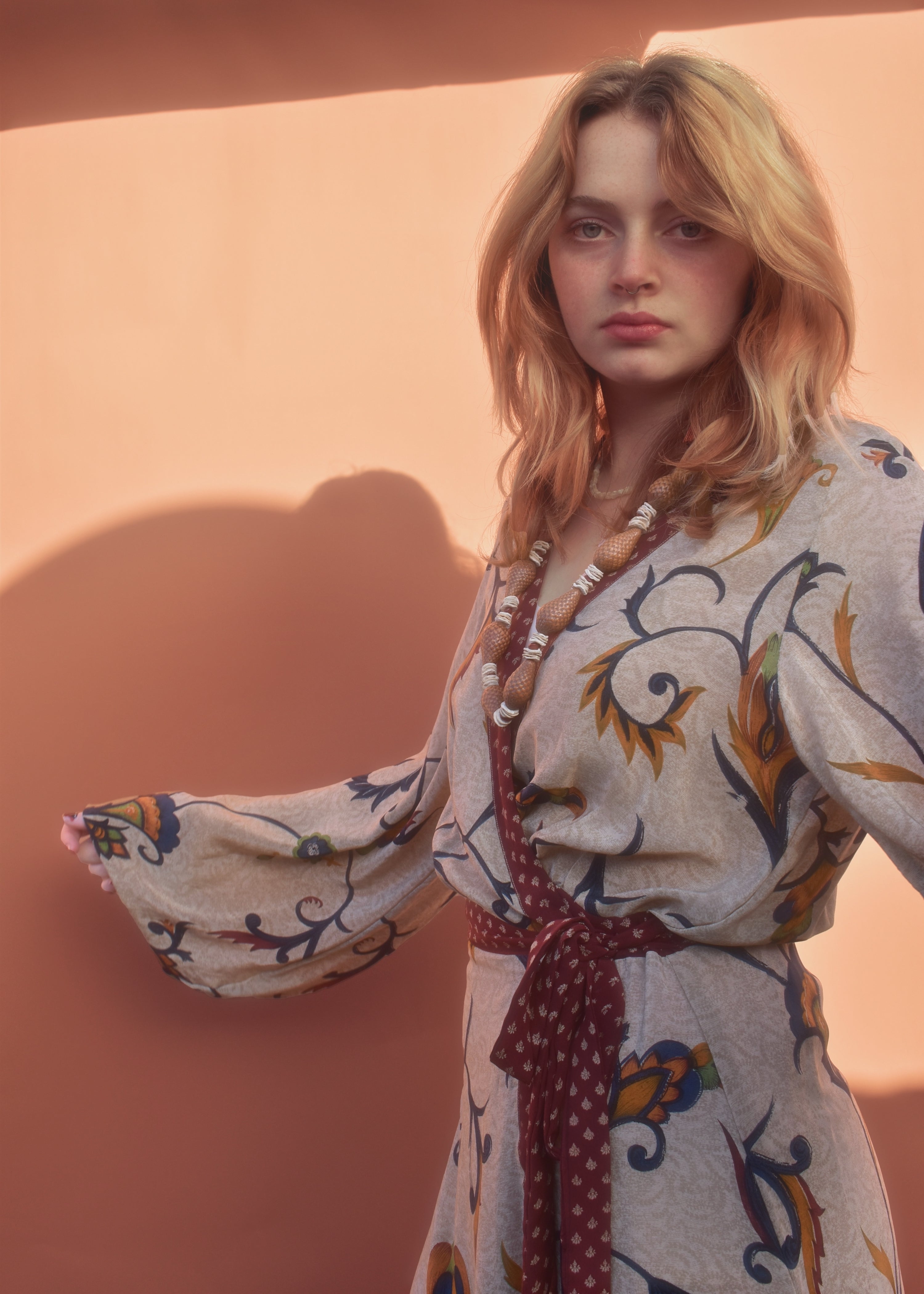 Caladium Wrap Silk Dress ~ Cathay M