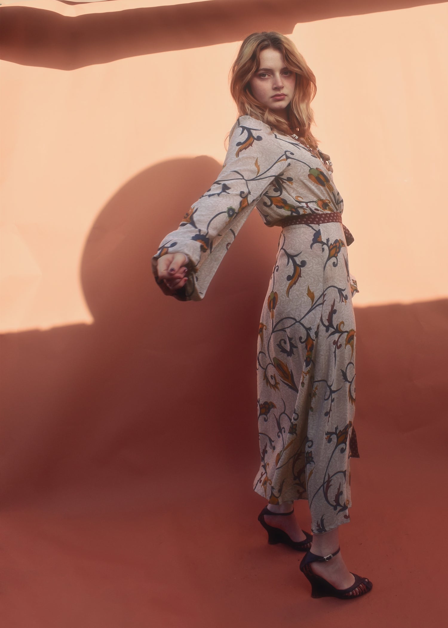 Caladium Wrap Silk Dress ~ Cathay M