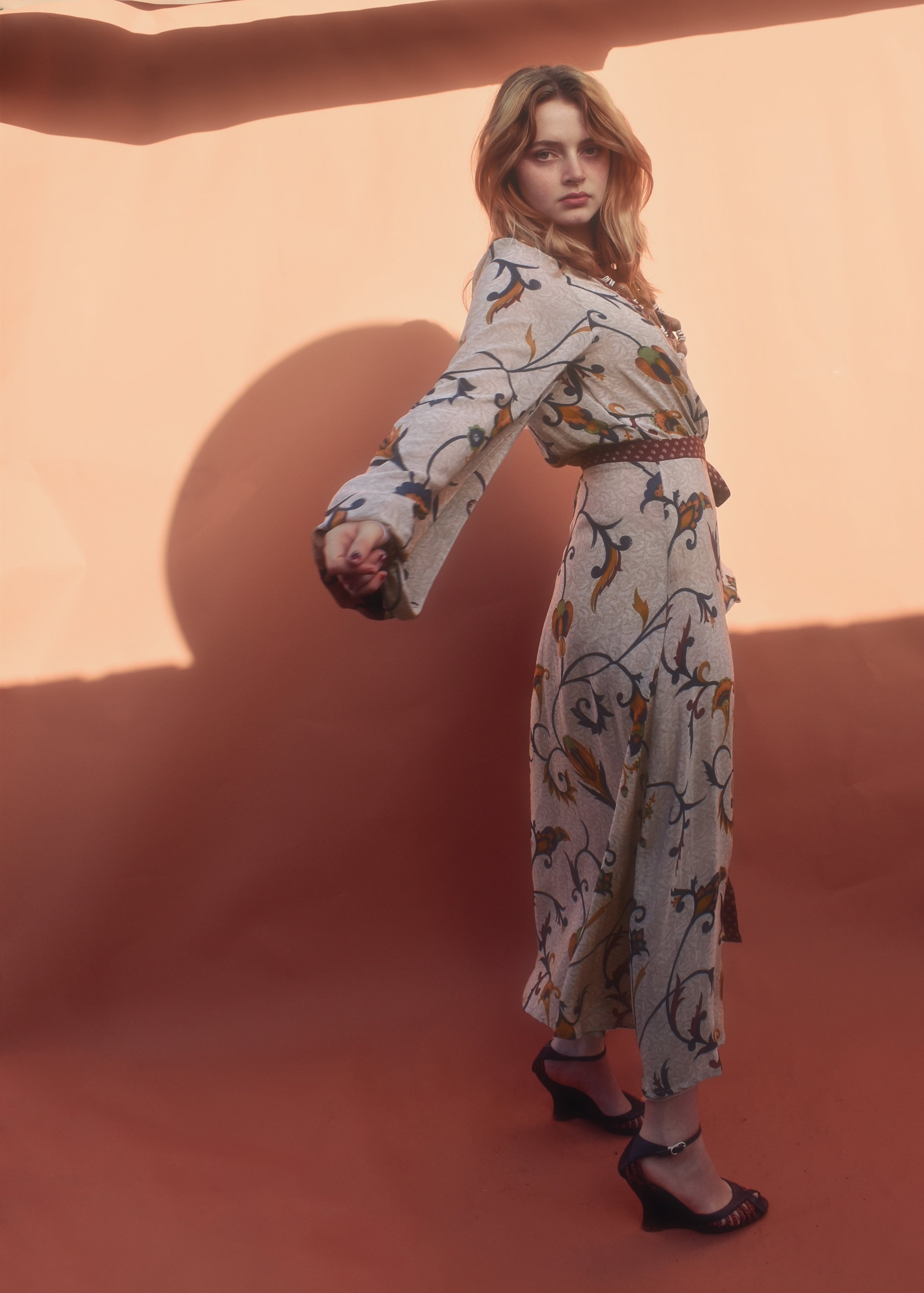Caladium Wrap Silk Dress ~ Cathay M