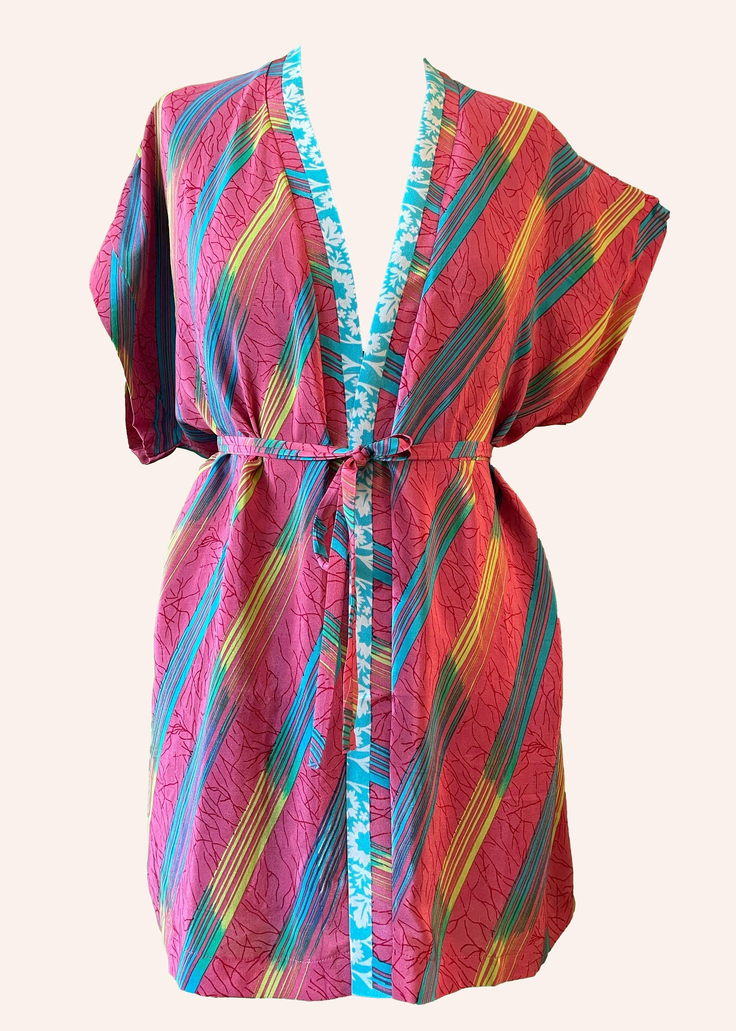Silk crepe repurposed reclaimed recycled saree sari  vintage boho bohemian women&
