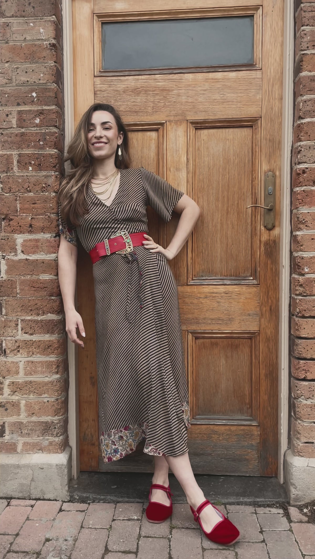 Liatris Silk Crepe Flutter Sleeve Wrap Dress ~ Licorice XS