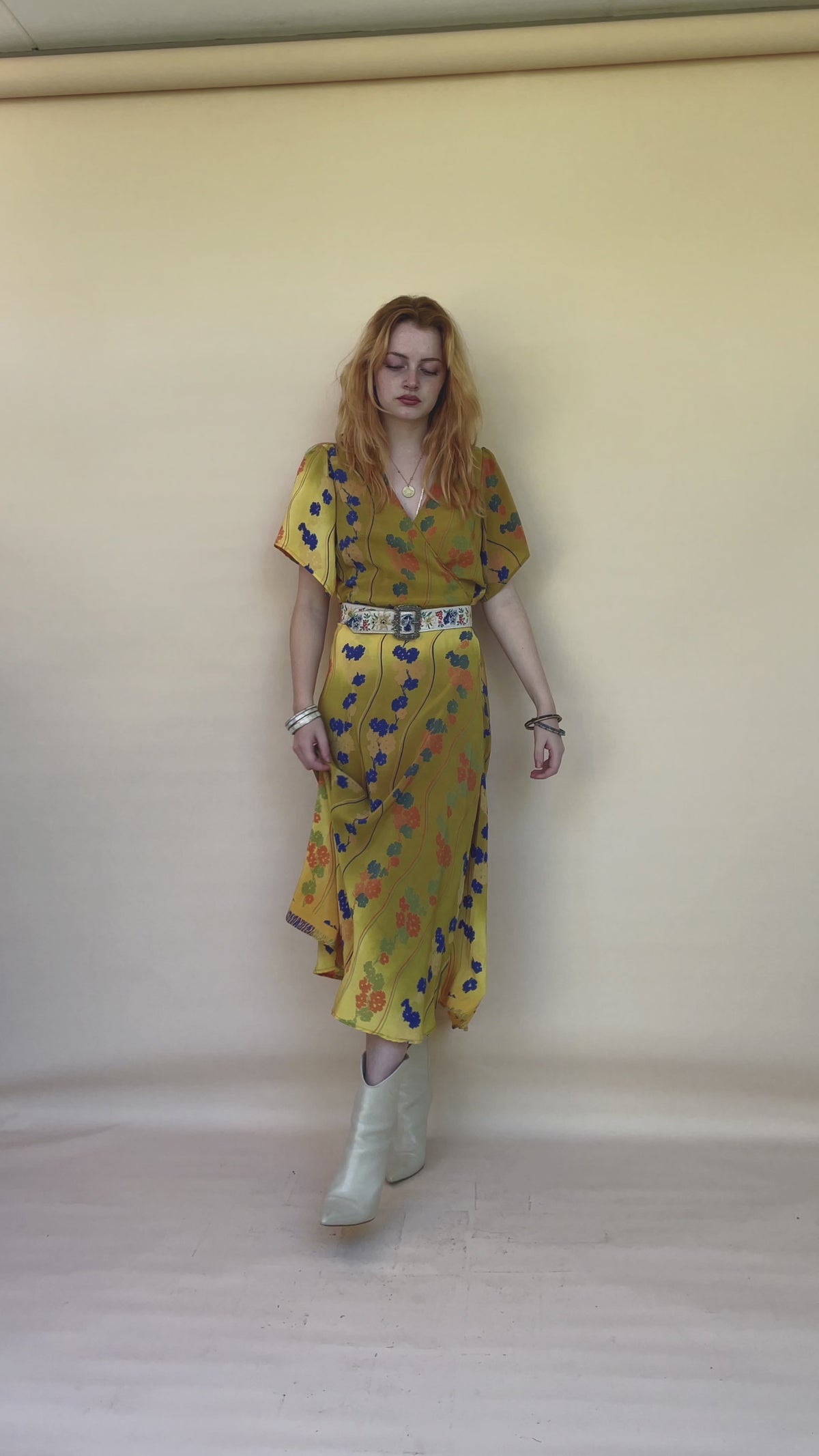 Liatris Silk Crepe Flutter Sleeve Wrap Dress ~ Ceylon L