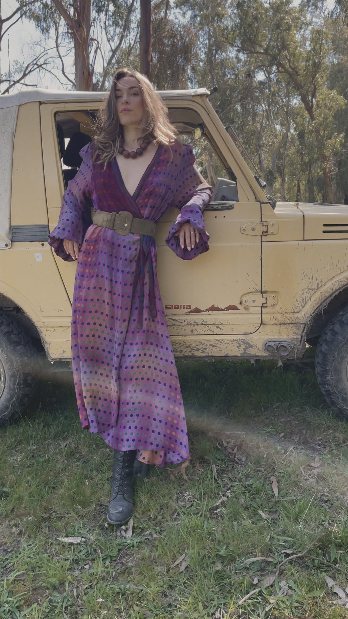 Caladium Wrap Silk Dress ~ Tweed XL