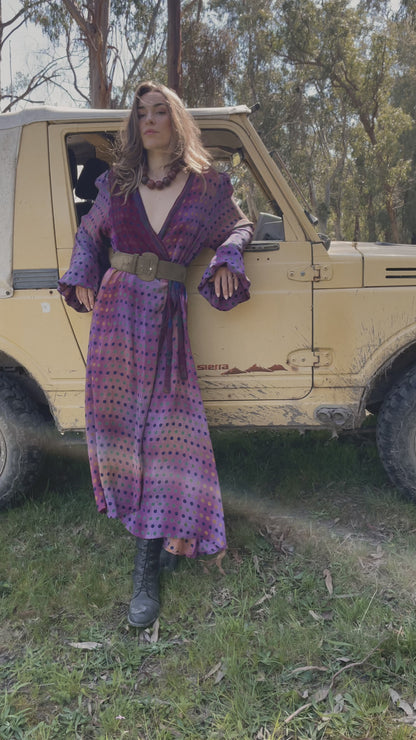 Caladium Wrap Silk Dress ~ Tweed XL