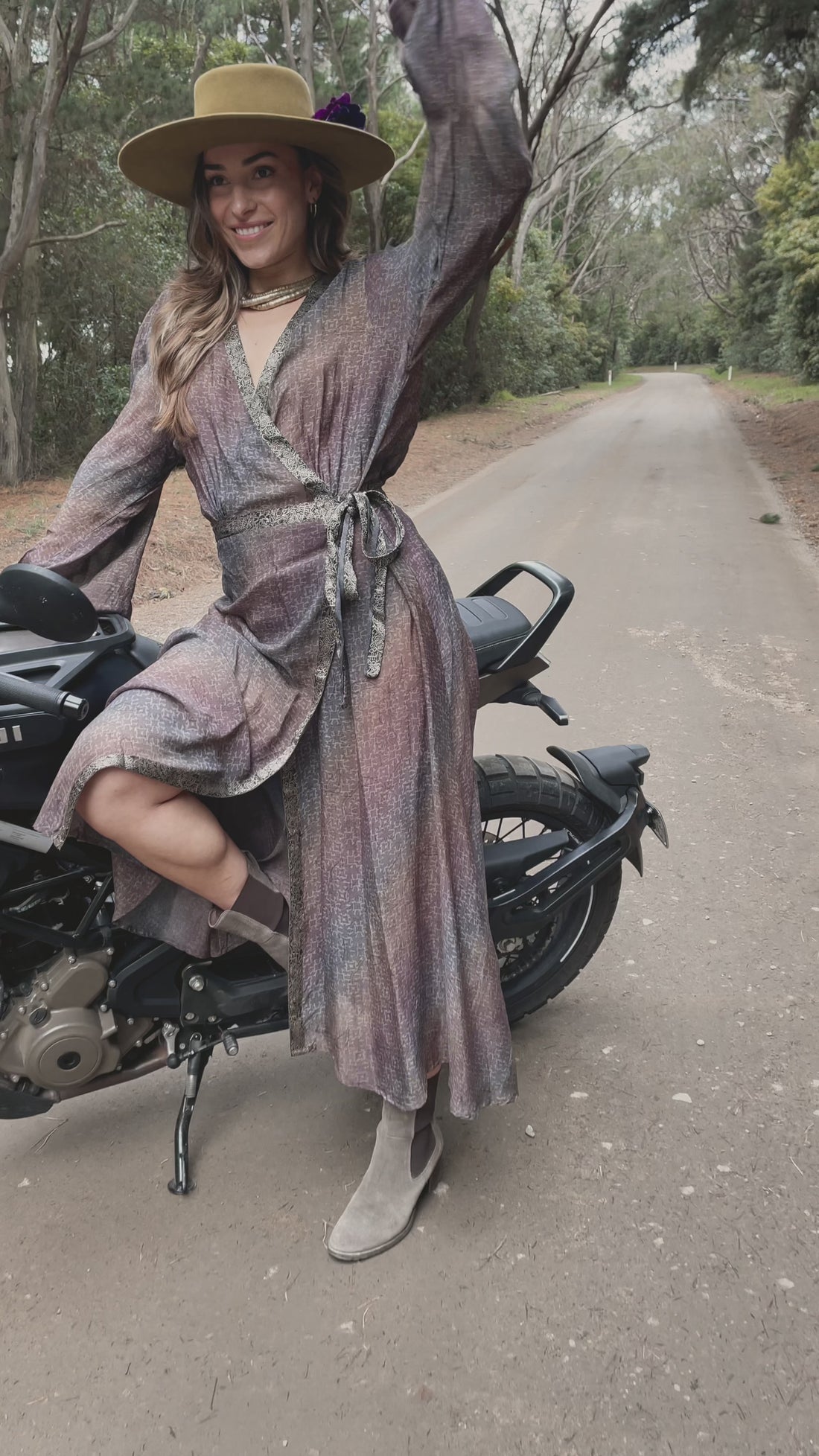 Caladium Wrap Silk Dress ~ Renaissance XL
