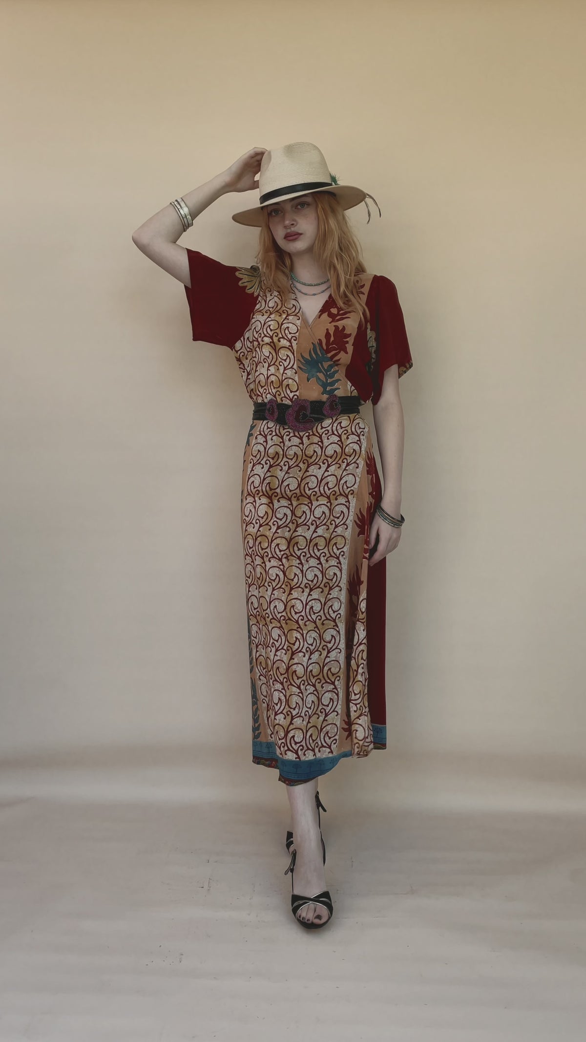 Liatris Silk Crepe Flutter Sleeve Wrap Dress ~ Cordyalis L