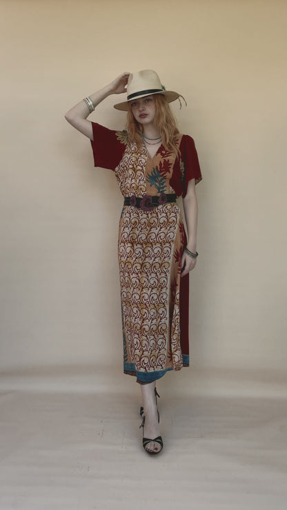 Liatris Silk Crepe Flutter Sleeve Wrap Dress ~ Cordyalis L