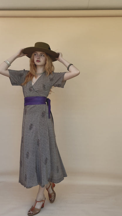 Liatris Silk Crepe Flutter Sleeve Wrap Dress ~ Lavender XS