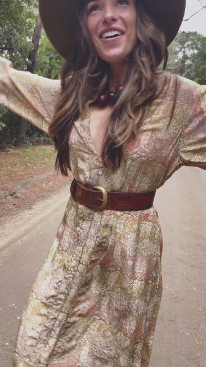 Zea Silk Crepe Kaftan Maxi Dress ~  Nomad XL