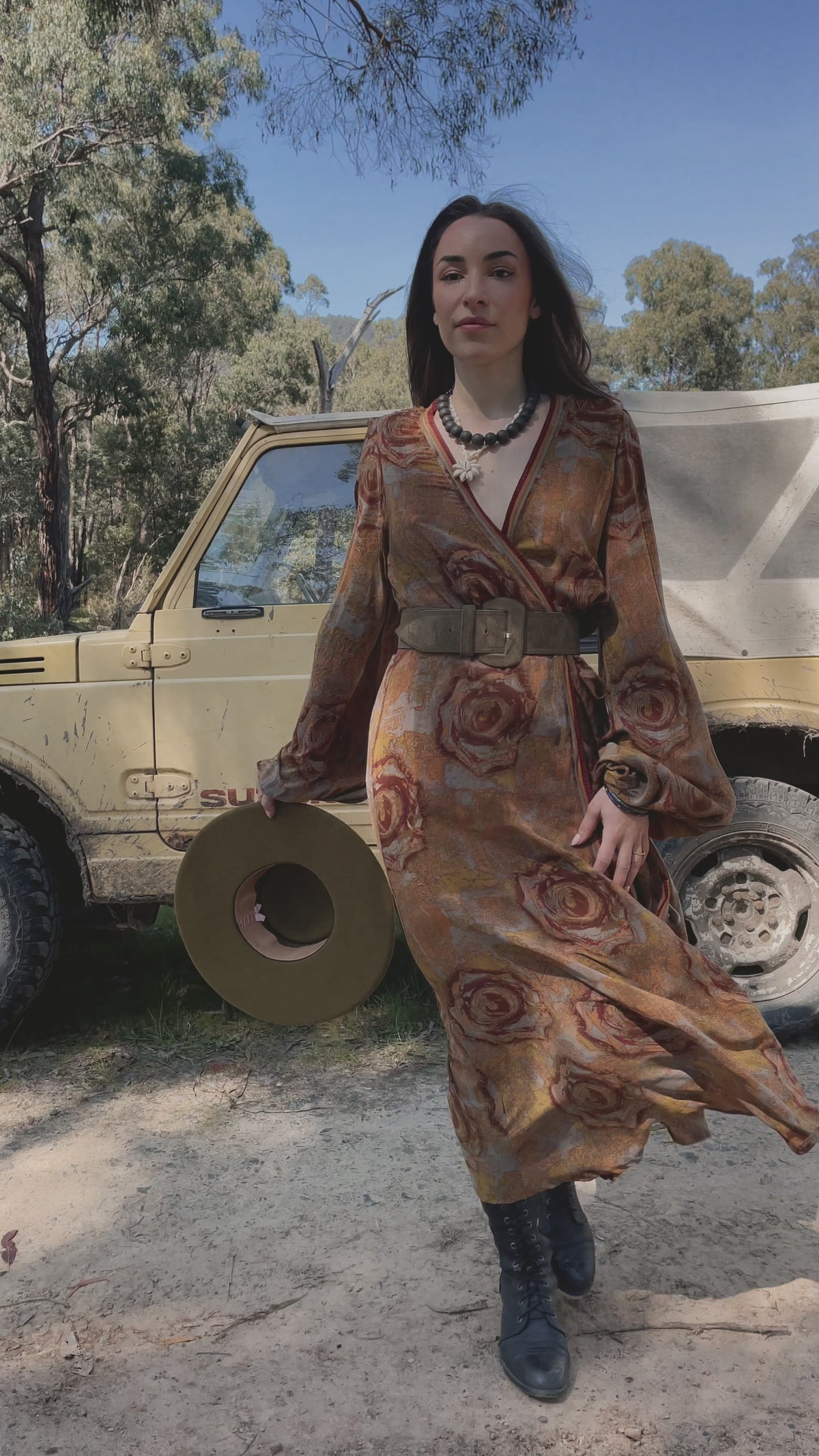 Caladium Wrap Silk Dress ~ Cardinal M