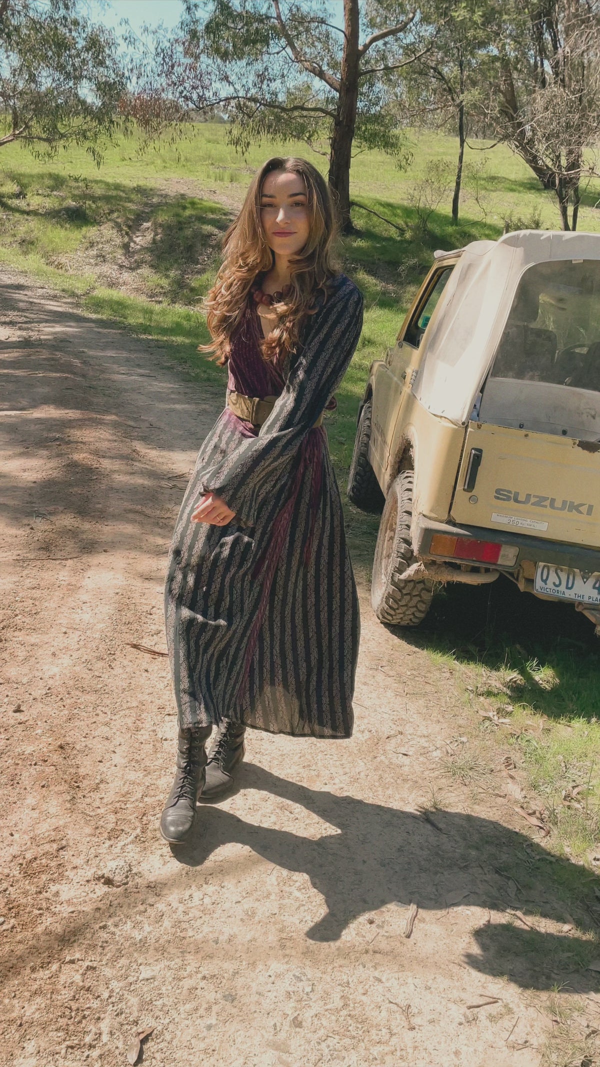Caladium Wrap Silk Dress ~ Licorice L