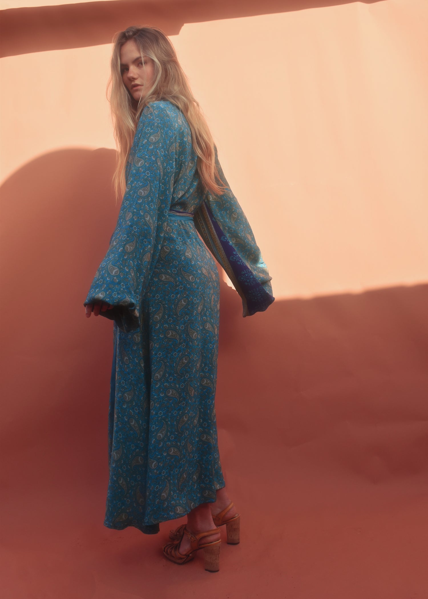 Caladium Wrap Silk Dress ~  Ming XL