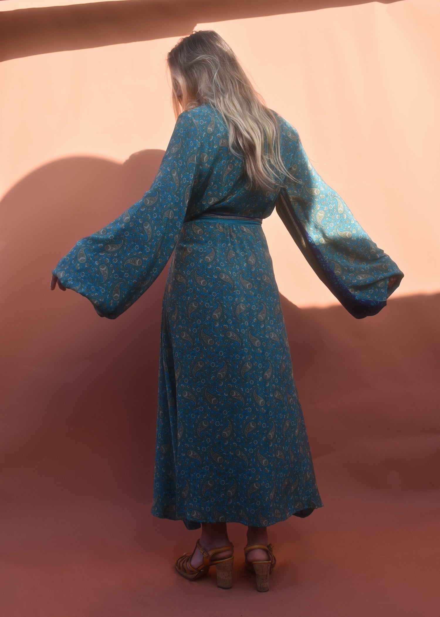 Caladium Wrap Silk Dress ~  Ming XL
