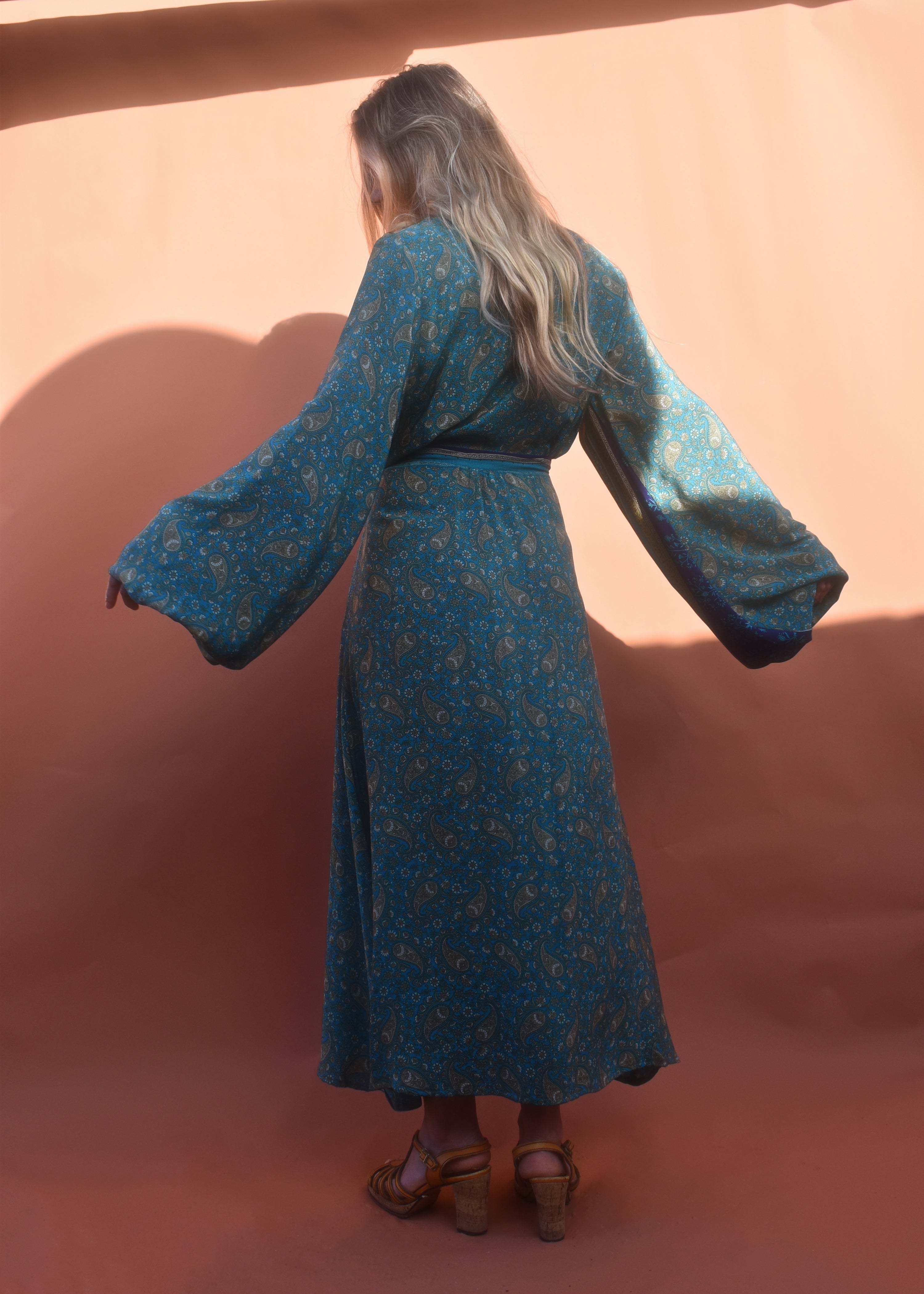Caladium Wrap Silk Dress ~  Ming XL